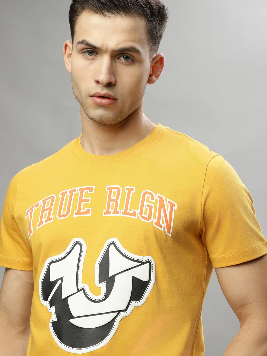 True Religion Yellow Fashion Printed Regular Fit T-Shirt - Image 6