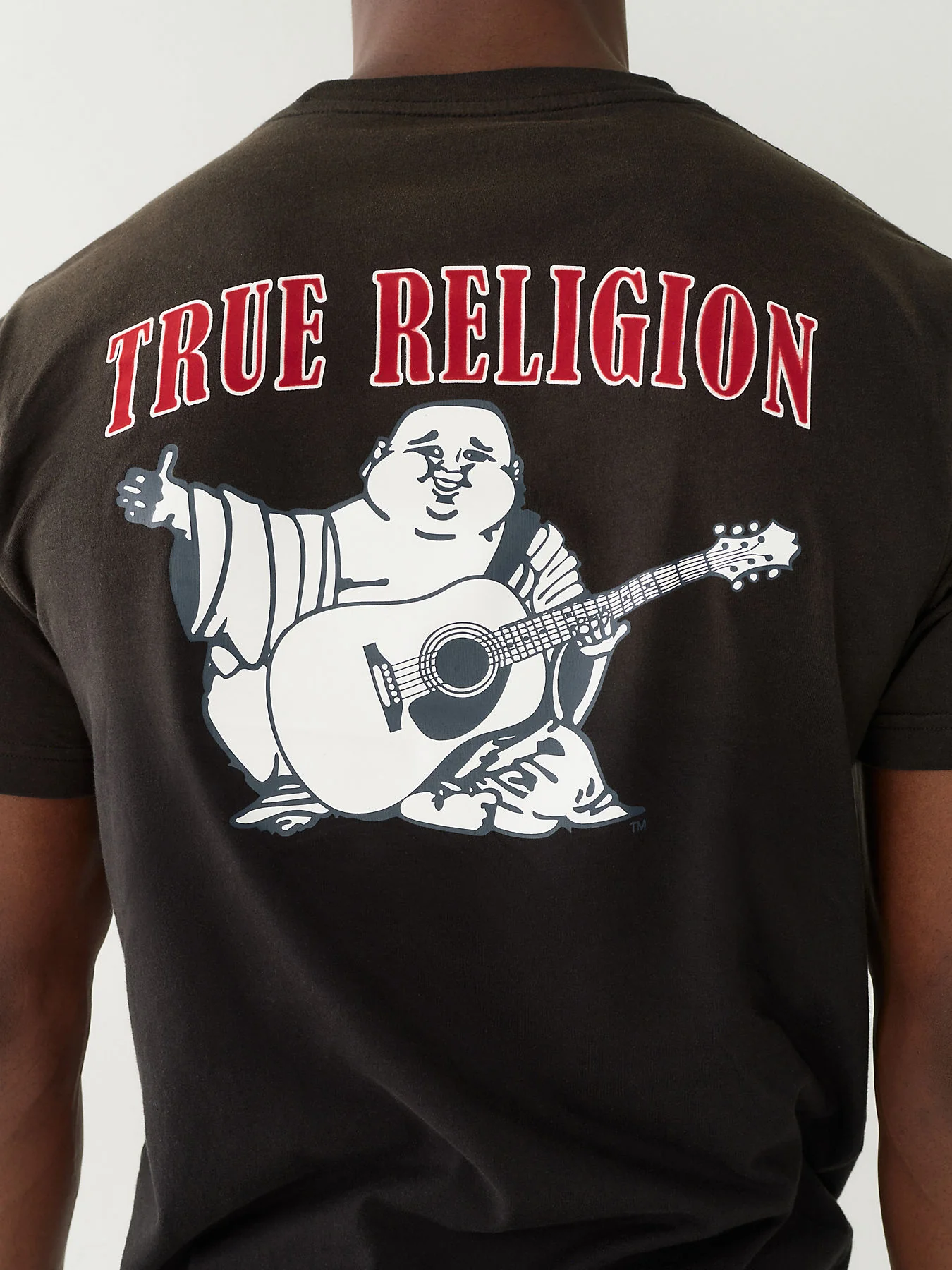 True Religion Men Black Solid Round Neck Short Sleeves T-shirt - Image 4