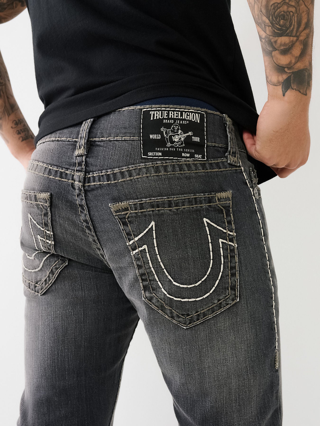 True Religion Men Super T Ricky Straight Fit Mid Rise Jeans