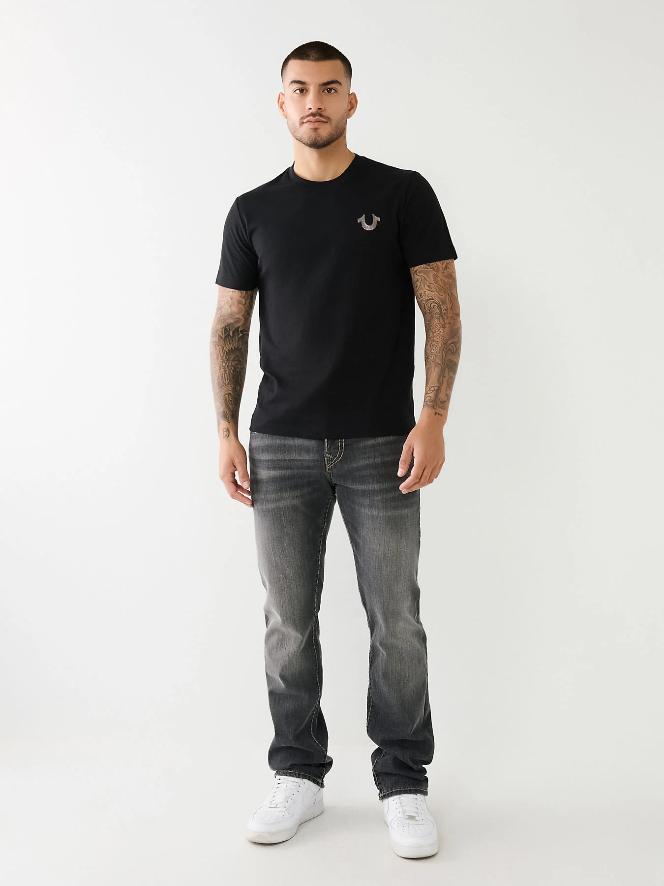 True Religion Men Super T Ricky Straight Fit Mid Rise Jeans - Image 5