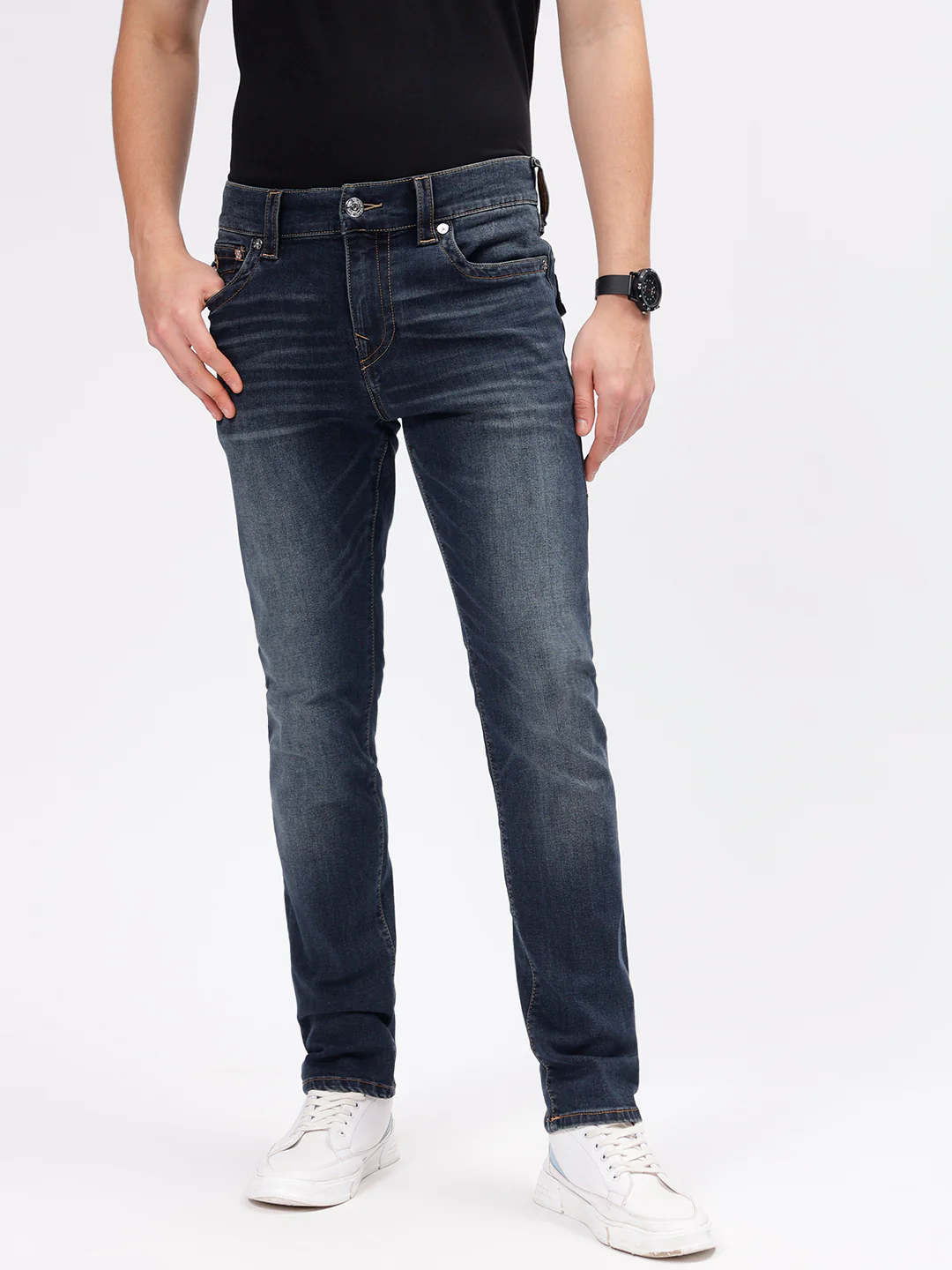 True Religion Men SN Rocco Slim Fit Medium Wash Jeans - Image 3