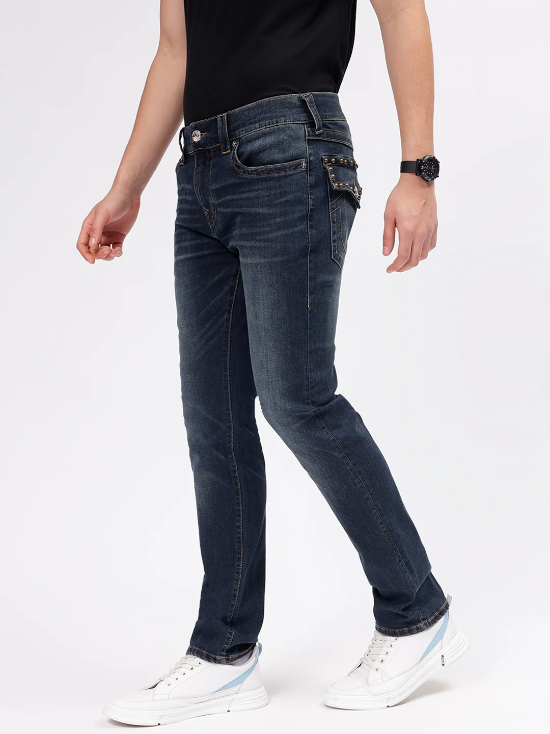 True Religion Men SN Rocco Slim Fit Medium Wash Jeans - Image 4