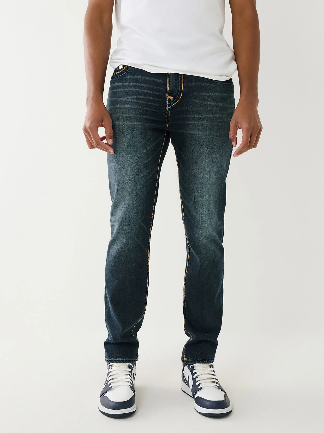 True Religion Men Super T Rocco Slim Fit Medium Wash Jeans - Image 3