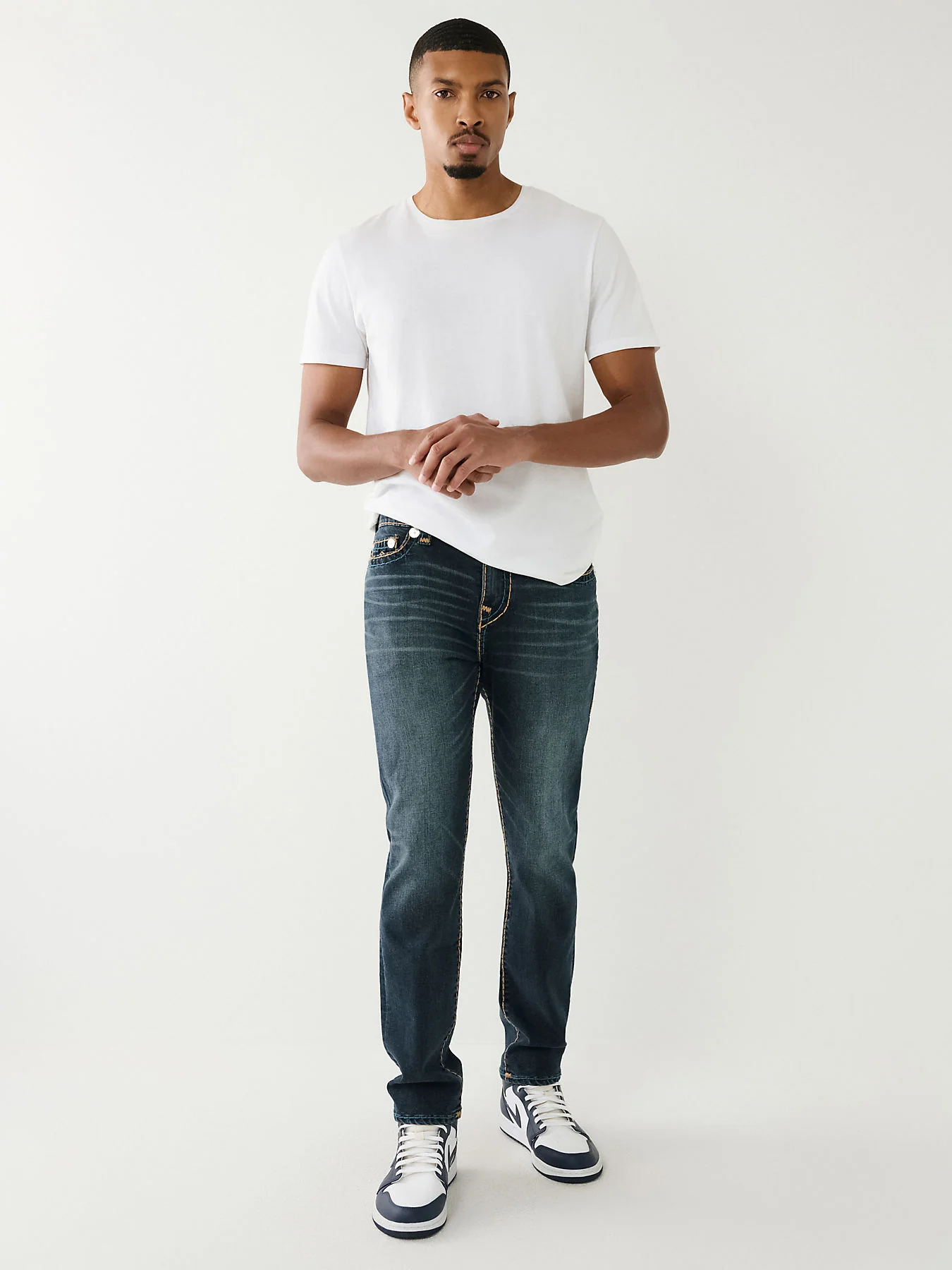True Religion Men Super T Rocco Slim Fit Medium Wash Jeans - Image 6