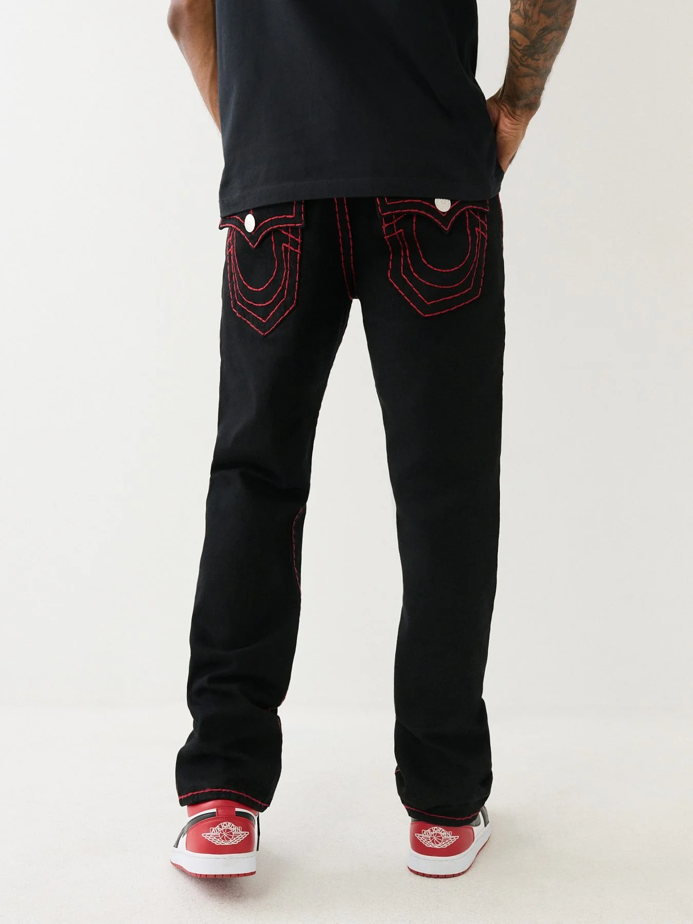 True Religion Men Super T Ricky Straight Fit Mid Rise Jeans - Image 2