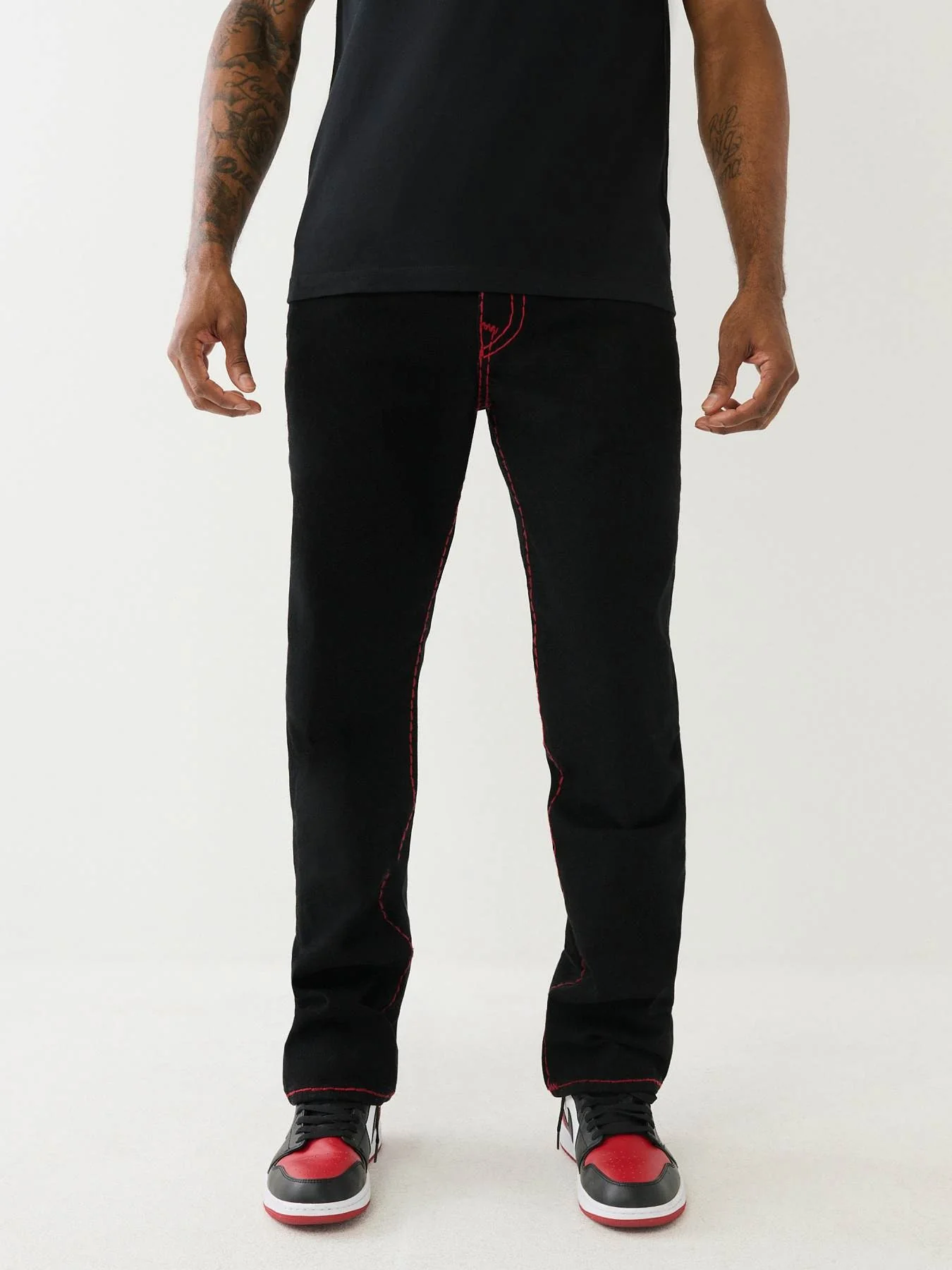True Religion Men Super T Ricky Straight Fit Mid Rise Jeans - Image 3