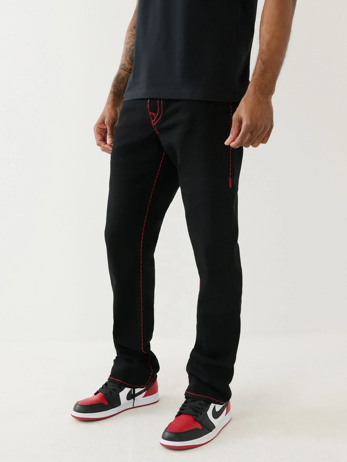 True Religion Men Super T Ricky Straight Fit Mid Rise Jeans - Image 4
