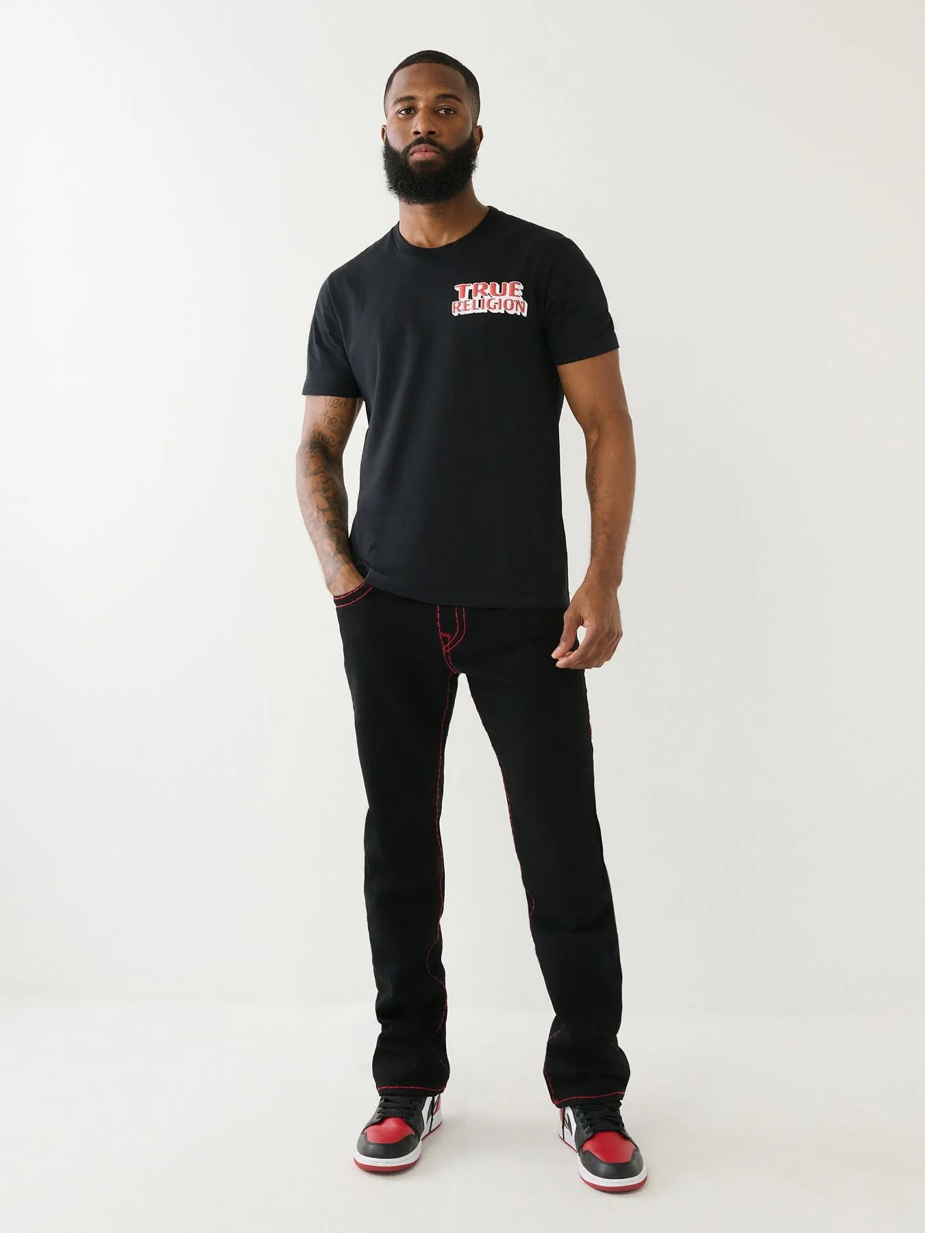True Religion Men Super T Ricky Straight Fit Mid Rise Jeans - Image 5