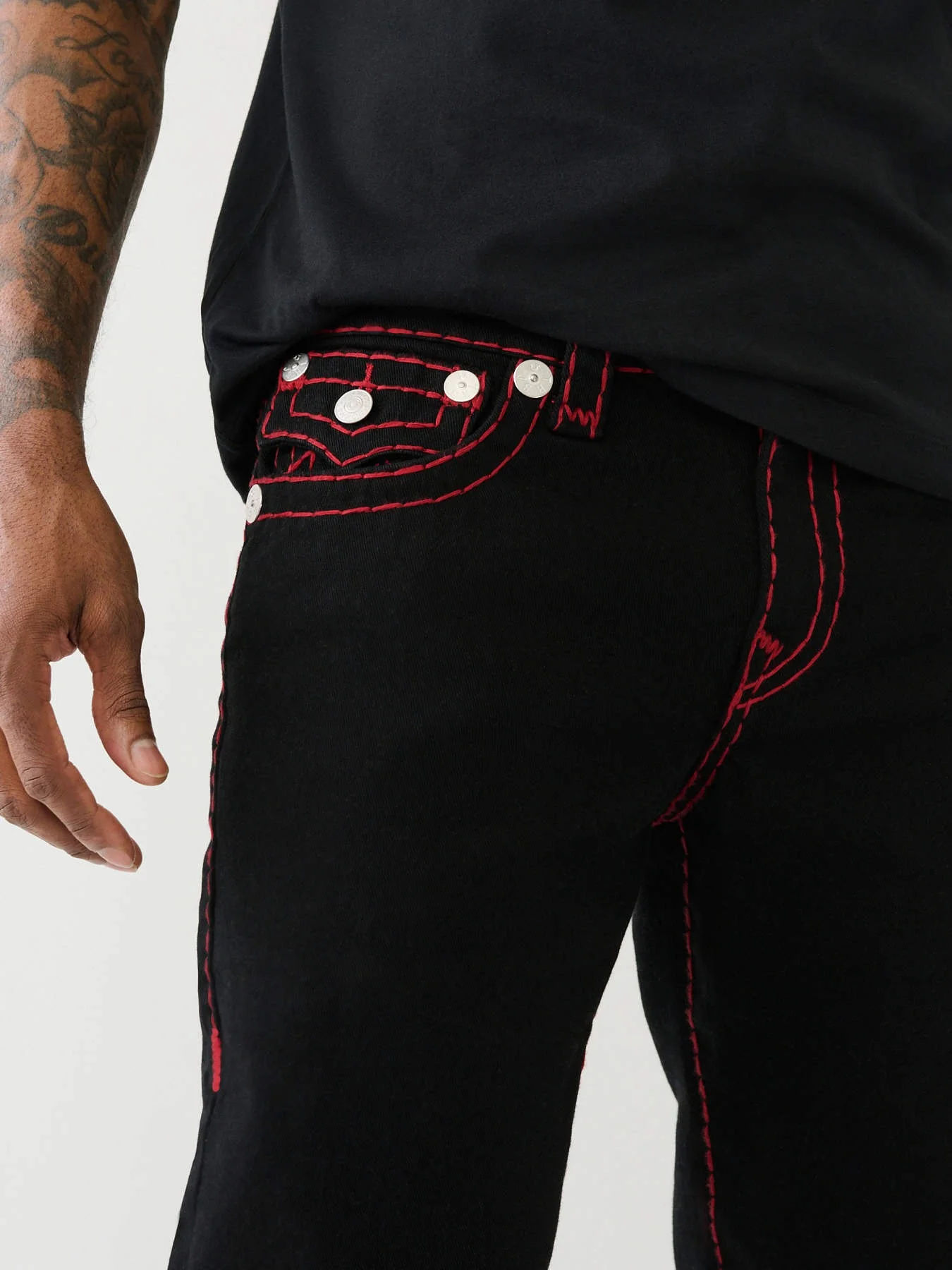True Religion Men Super T Ricky Straight Fit Mid Rise Jeans - Image 6