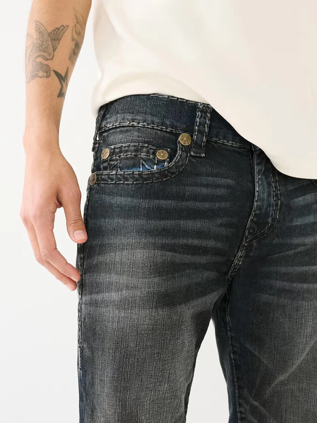 True Religion Men SUPER T Rocco Skinny Fit Mid Rise Jeans - Image 5