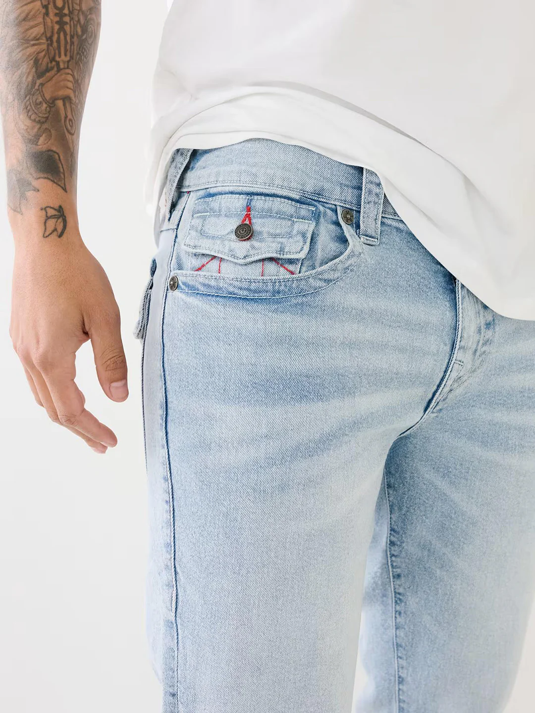True Religion Men SN Billy Bootcut Fit Light Wash Jeans - Image 5