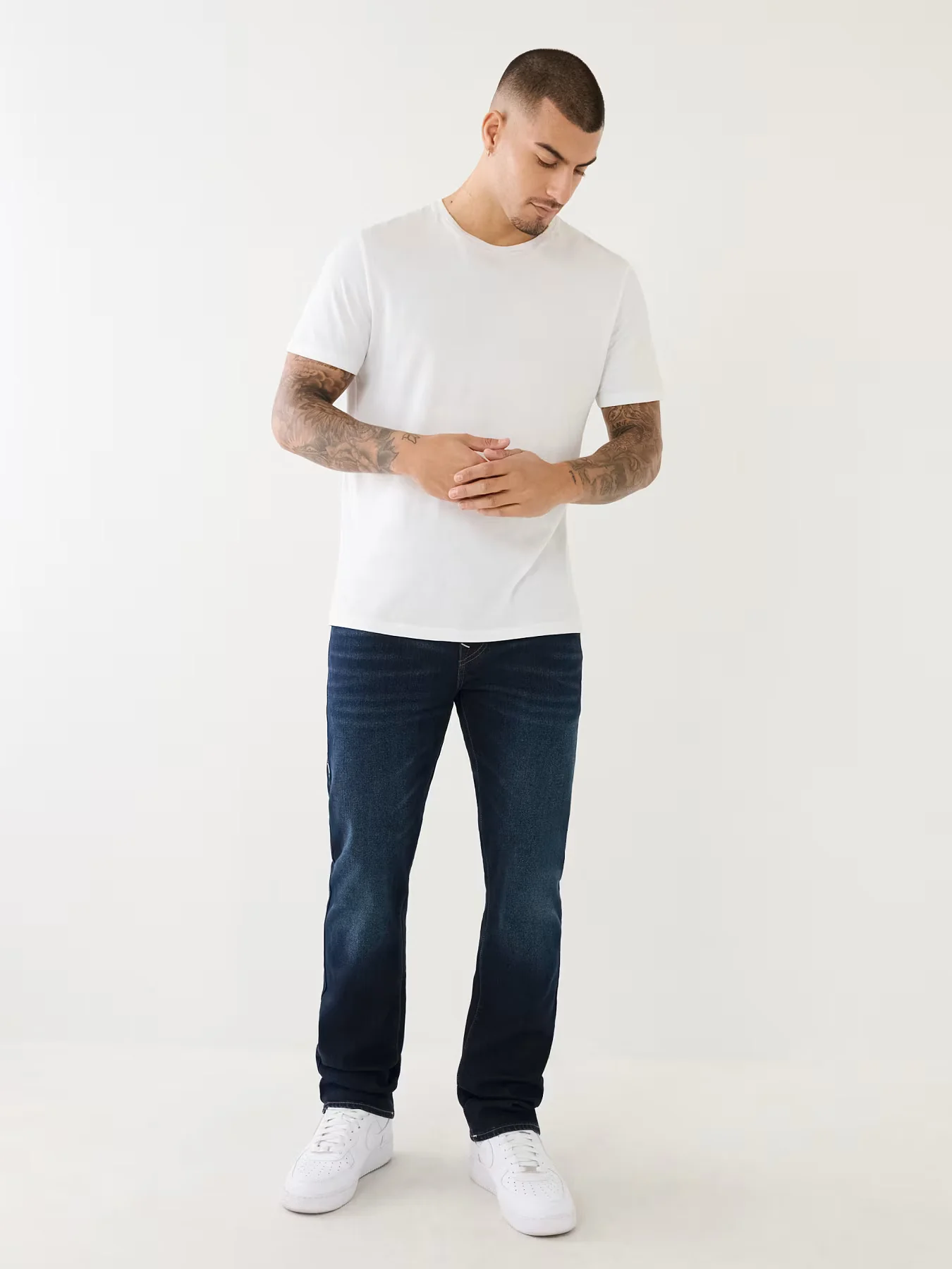 True Religion Men SN Ricky Straight Fit Dark Wash Jeans - Image 4