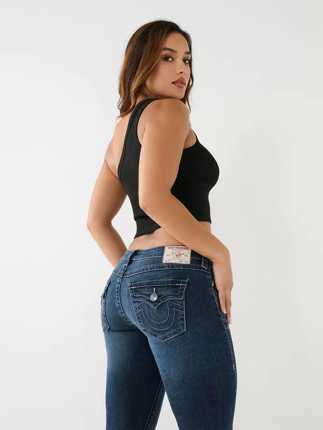 True Religion Womens SN Joey Skinny Fit Blue Low Rise Jeans - Image 5