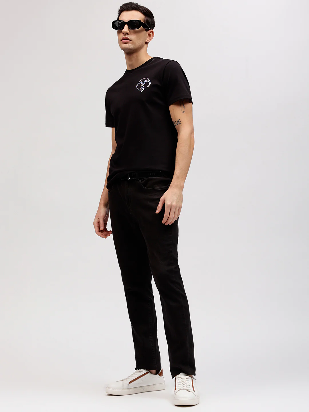 True Religion Men Black Printed Round Neck Short Sleeves T-shirt - Image 5