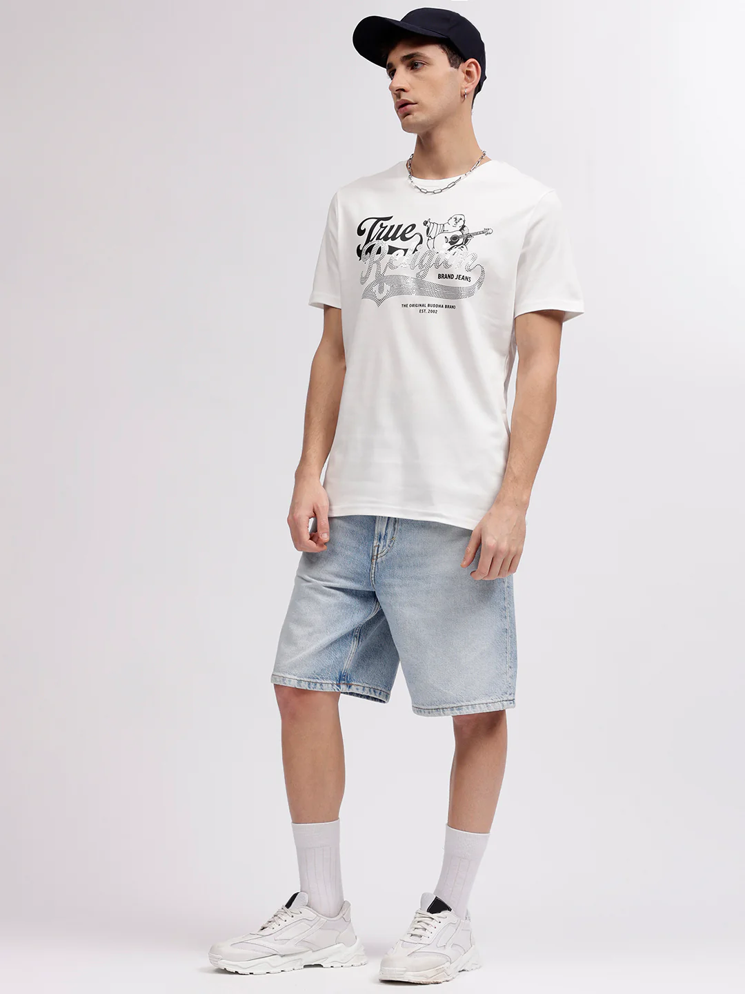 True Religion Men White Printed Round Neck Short Sleeves T-shirt - Image 4