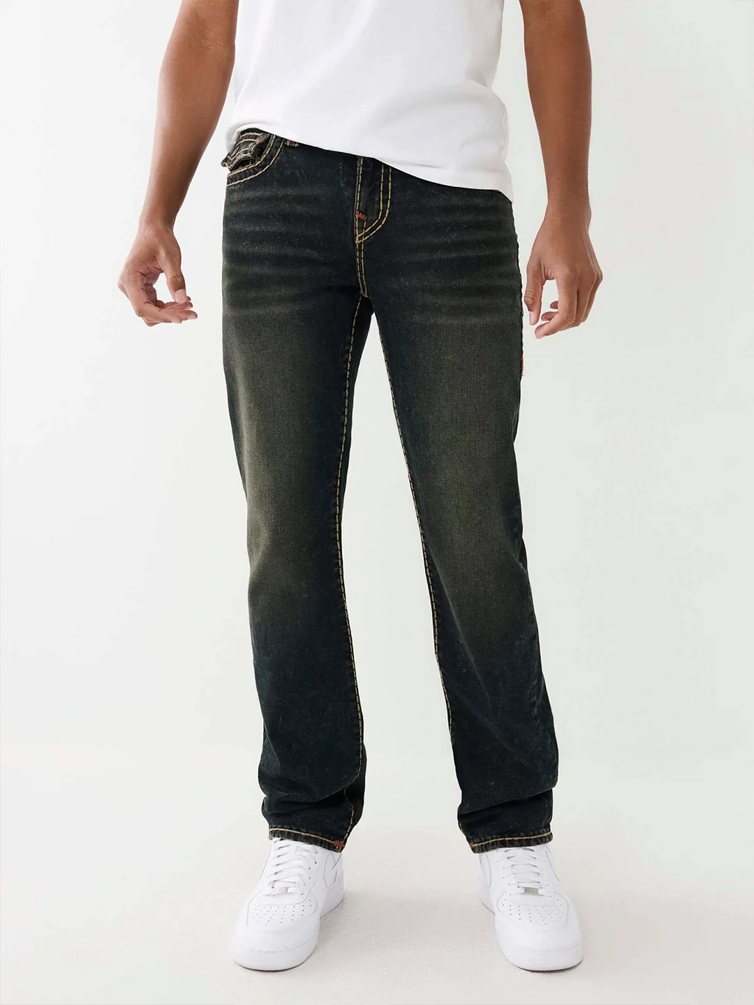 True Religion Men Super T Ricky Straight Fit Dark Wash Jeans - Image 3