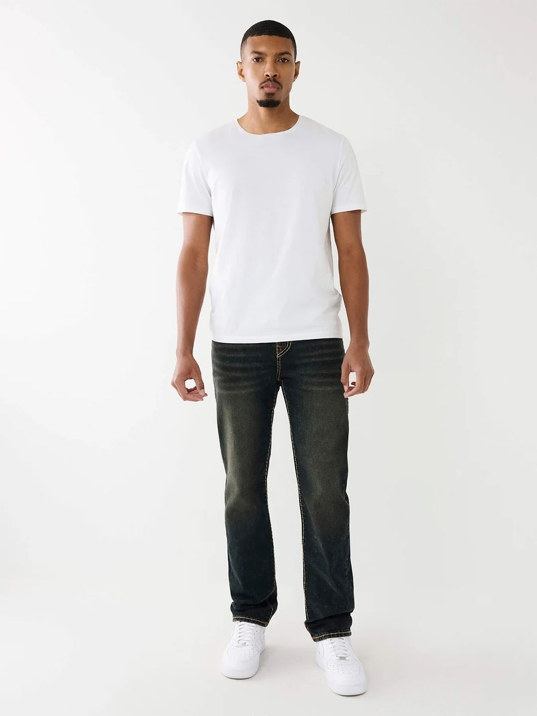 True Religion Men Super T Ricky Straight Fit Dark Wash Jeans - Image 5