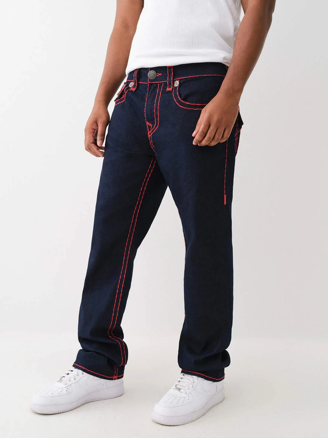 True Religion Men Super T Ricky Straight Fit Dark Wash Jeans - Image 4