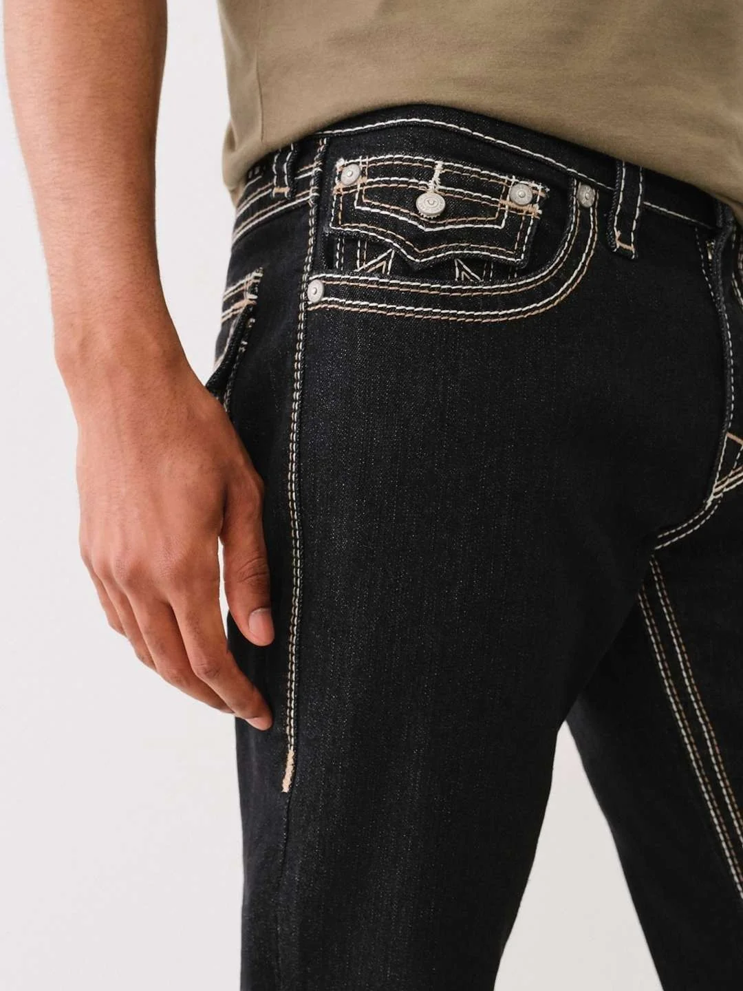 True Religion Men Big QT Ricky Straight Fit Mid Rise Jeans - Image 5