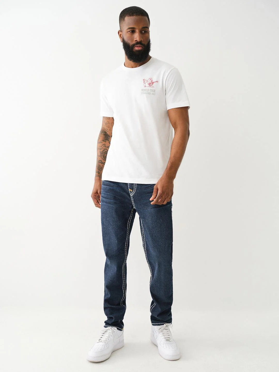 True Religion Men Super T Rocco Slim Fit Dark Wash Jeans - Image 5