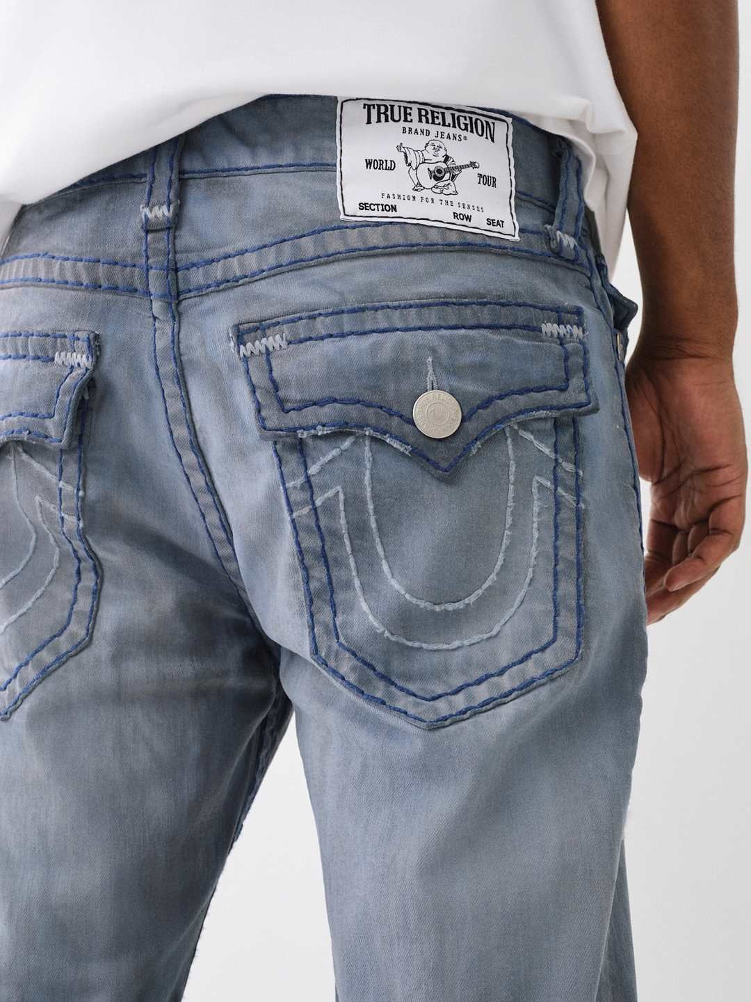 True Religion Men Super T Rocco Slim Fit Light Wash Jeans