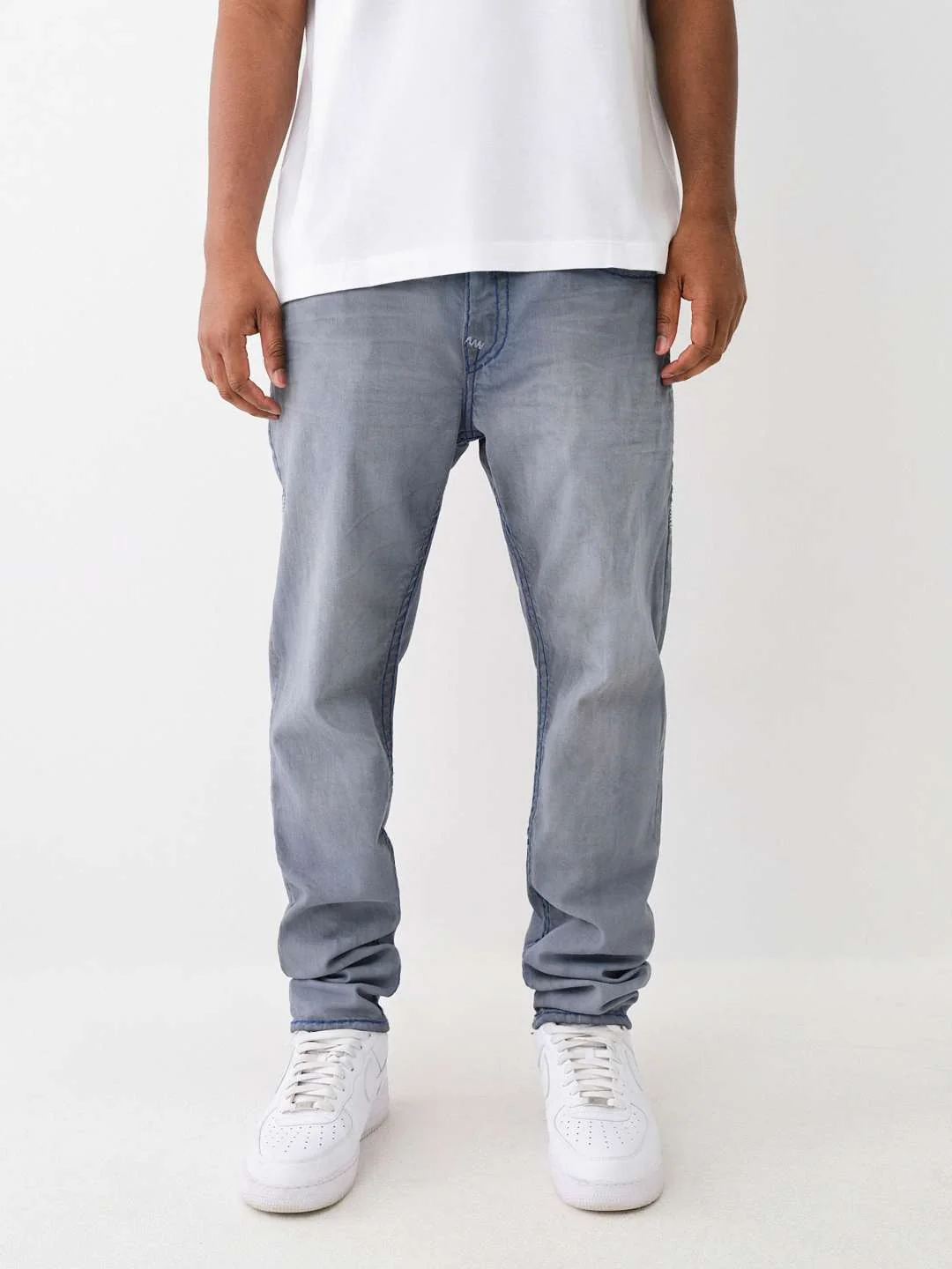 True Religion Men Super T Rocco Slim Fit Light Wash Jeans - Image 3