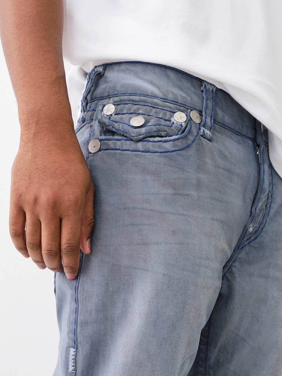 True Religion Men Super T Rocco Slim Fit Light Wash Jeans - Image 4