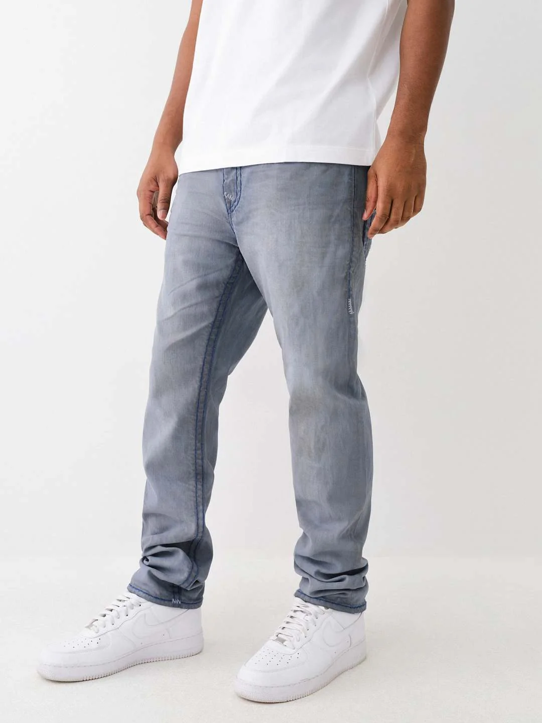 True Religion Men Super T Rocco Slim Fit Light Wash Jeans - Image 6
