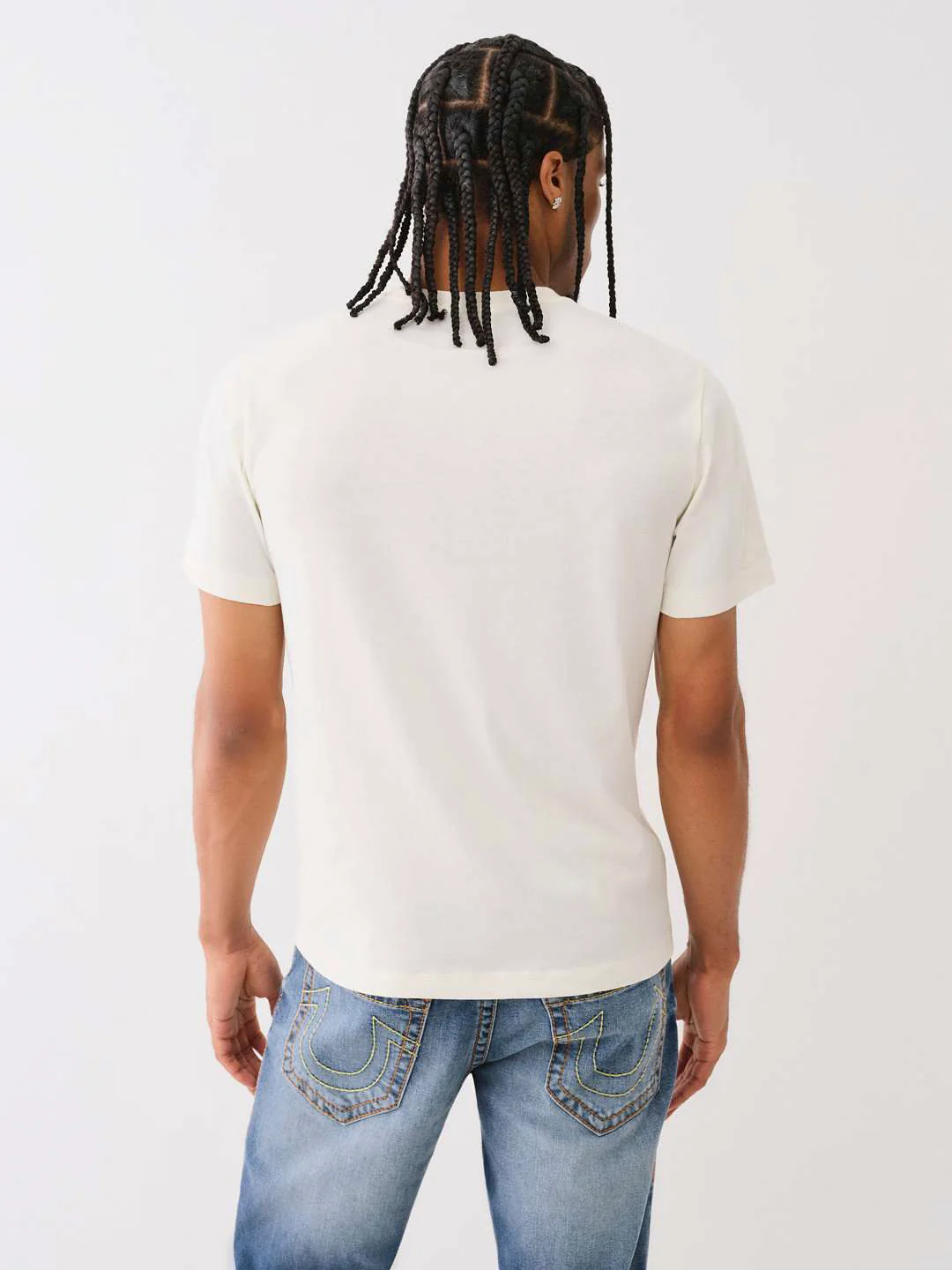 True Religion Men Cream Printed Round Neck Short Sleeves T-shirt - Image 2