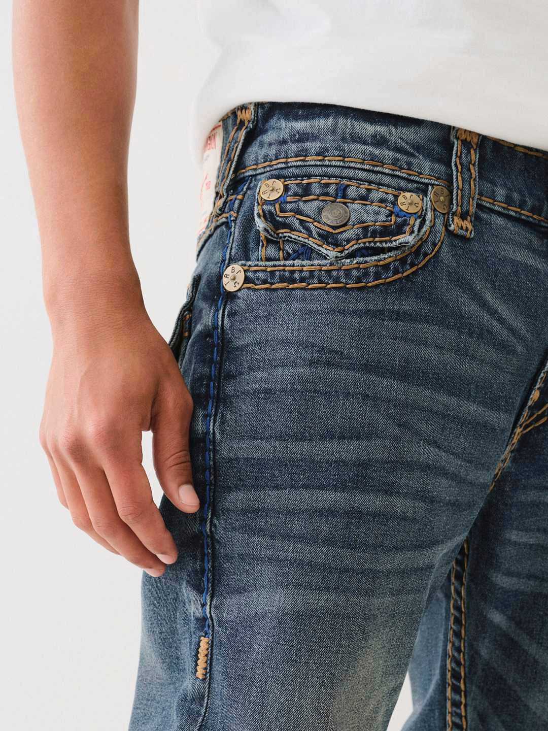 True Religion Men Super T Rocco Slim Fit Dark Wash Jeans - Image 5