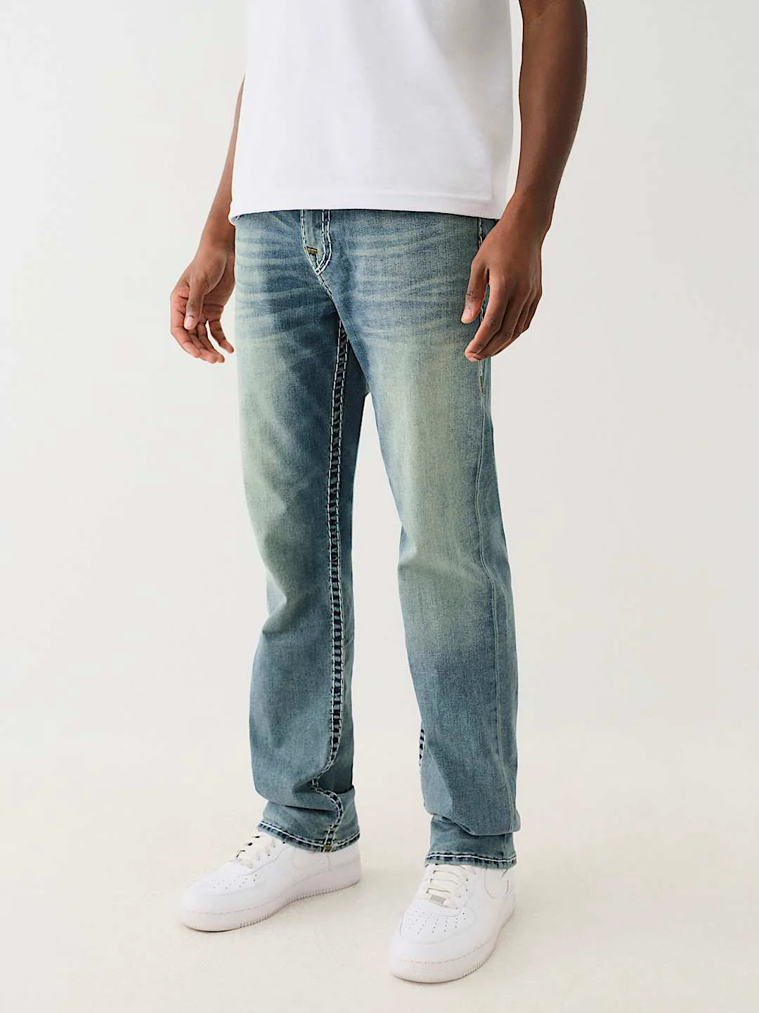 True Religion Men Super T Ricky Straight Fit Medium Wash Jeans - Image 4