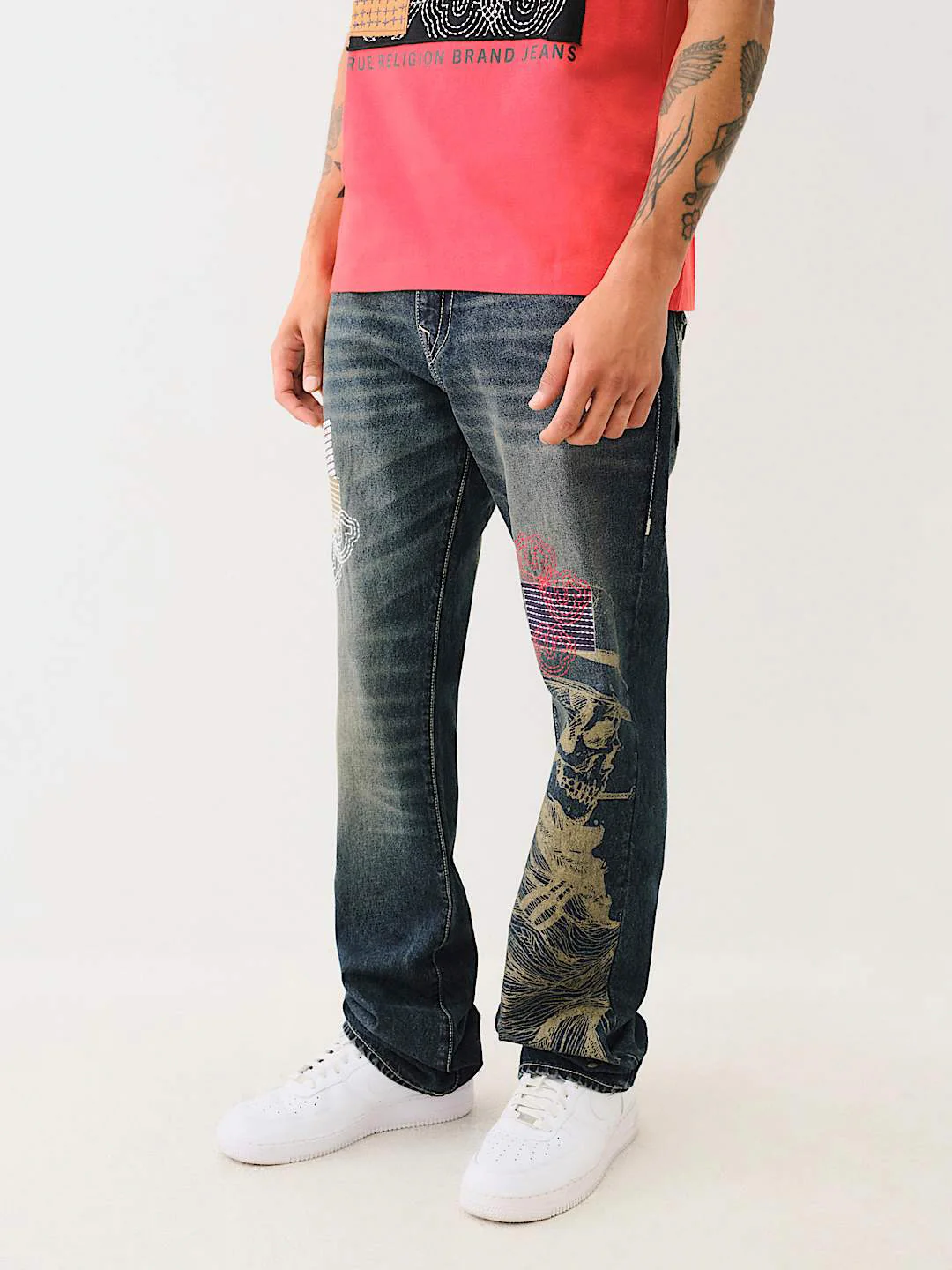 True Religion Men SN Billy Bootcut Fit Dark Wash Jeans - Image 4
