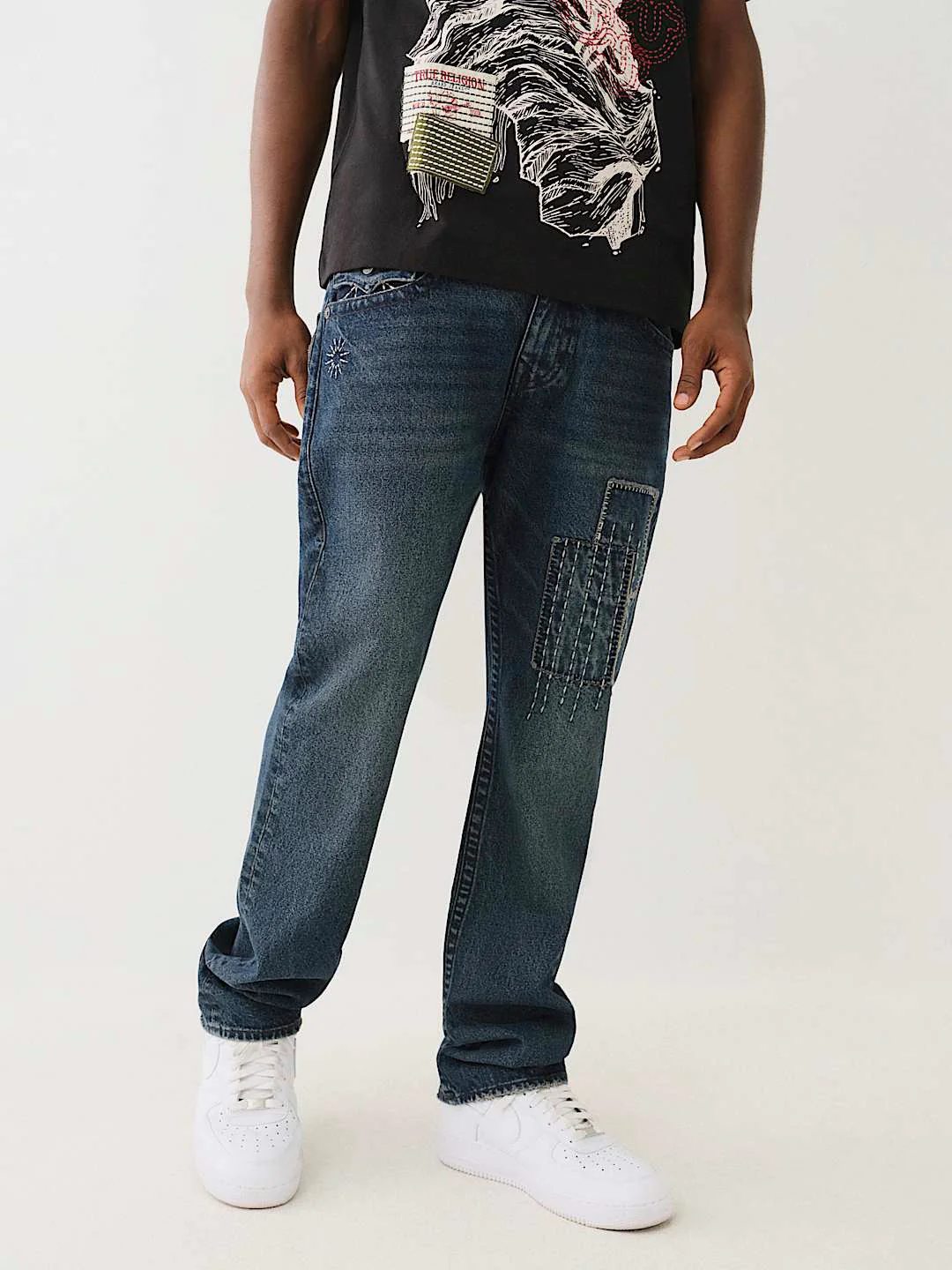 True Religion Men SN Ricky Straight Fit Dark Wash Jeans - Image 3