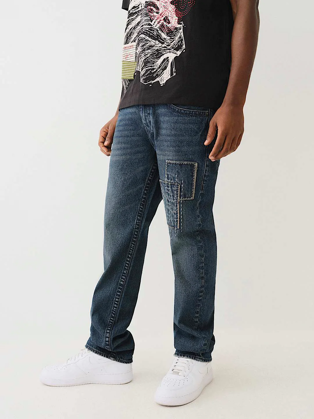 True Religion Men SN Ricky Straight Fit Dark Wash Jeans - Image 4