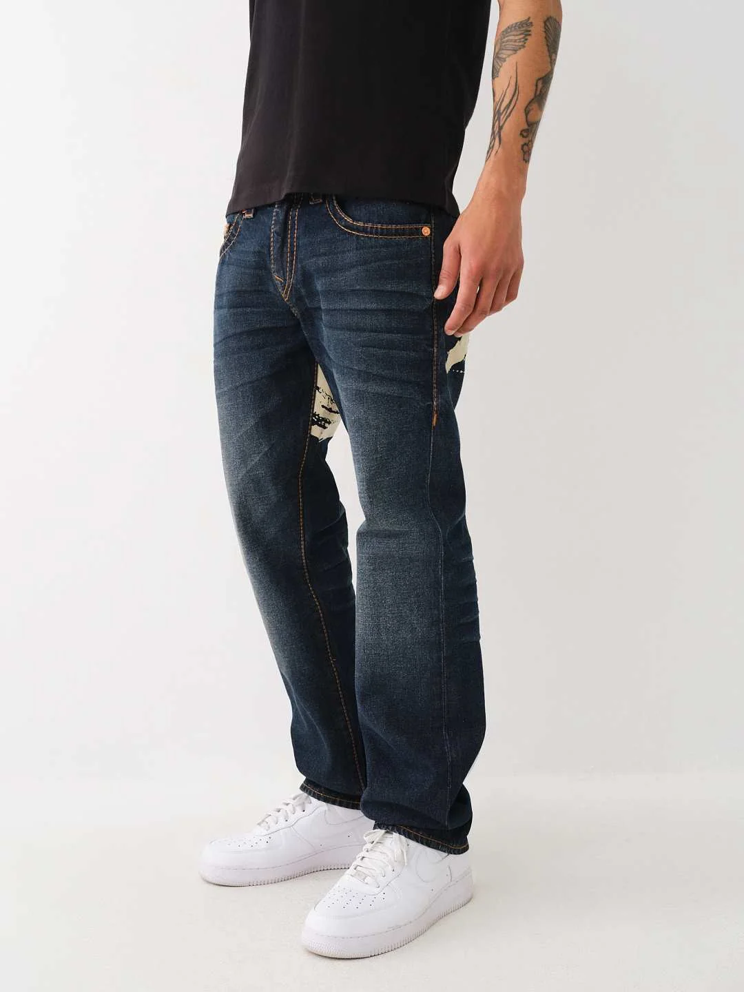 True Religion Men Big T Ricky Straight Fit Medium Wash Jeans - Image 5
