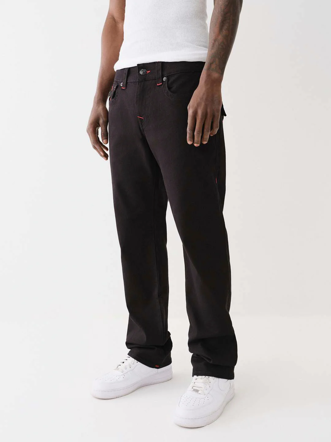 True Religion Men Embroidered Ricky Straight Fit Mid Rise Jeans - Image 4