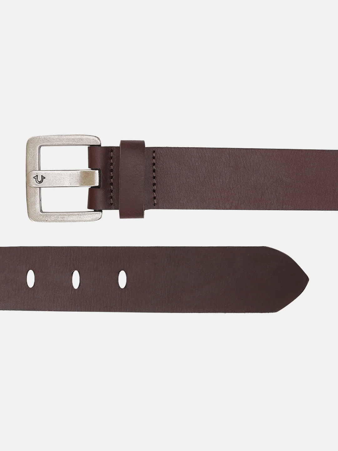 True Religion Men Brown Self Design Belt With Tang Buckle - Image 3