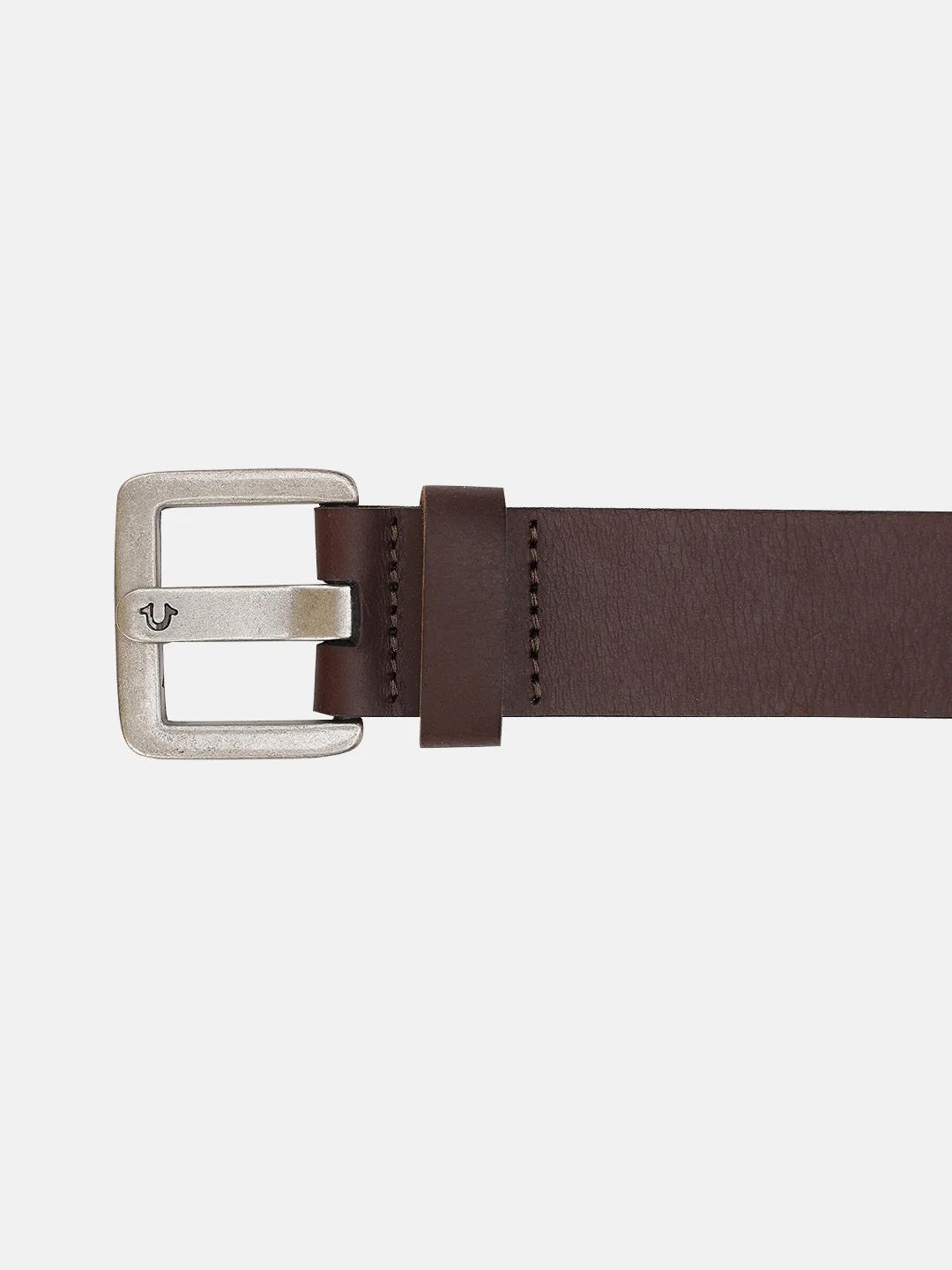 True Religion Men Brown Self Design Belt With Tang Buckle - Image 4