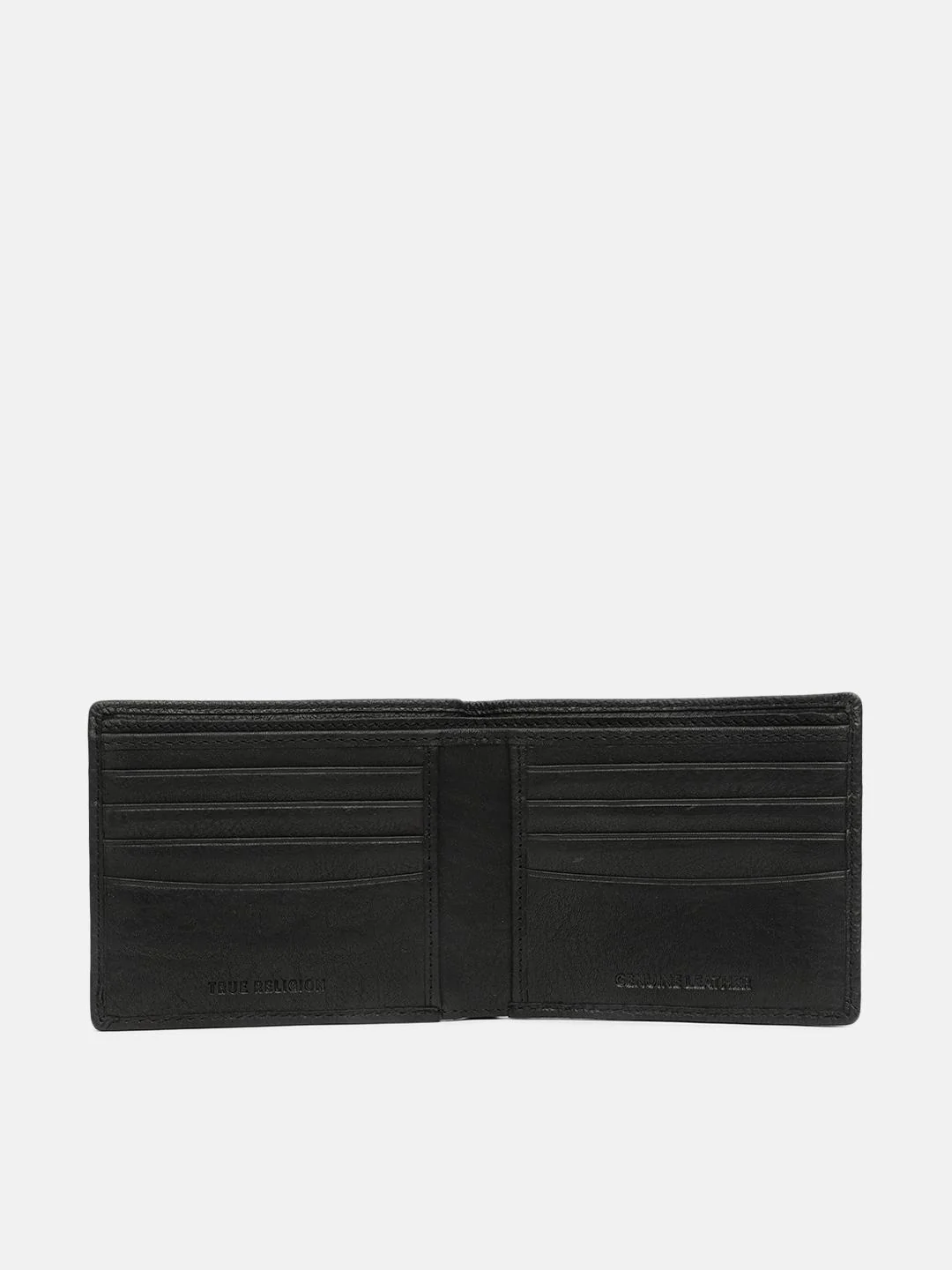 True Religion Men Black Textured Bi-Fold Wallet - Image 4