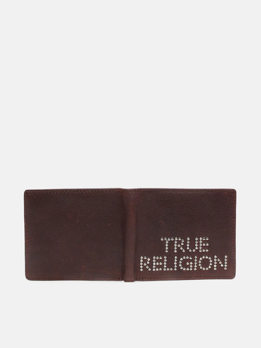True Religion Men Brown Textured Bi-Fold Wallet - Image 5