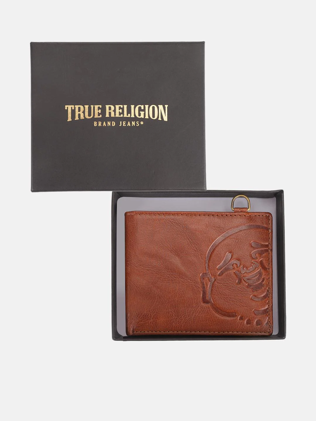 True Religion Men Brown Textured Bi-Fold Wallet - Image 6