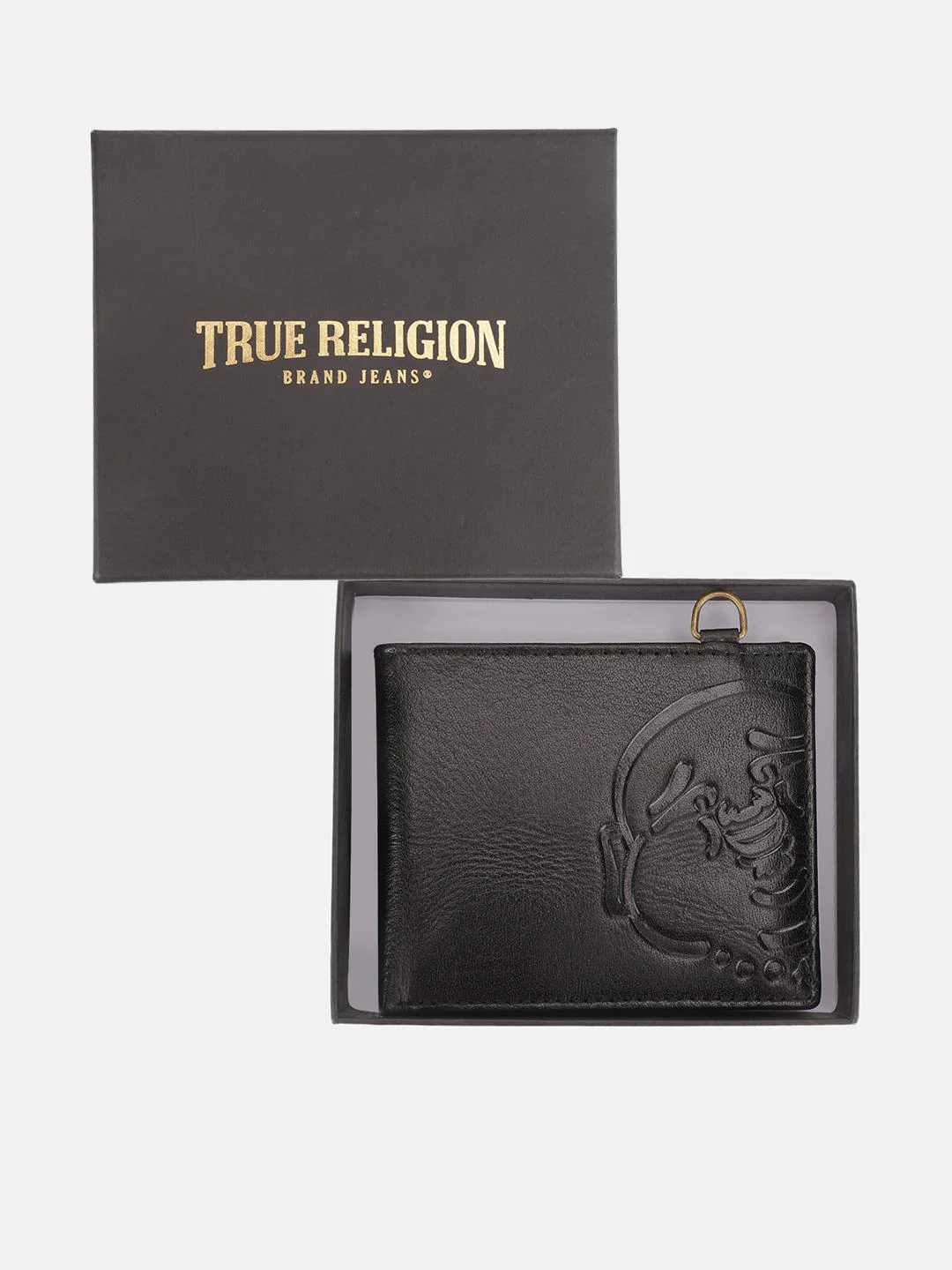 True Religion Men Black Textured Bi-Fold Wallet - Image 6