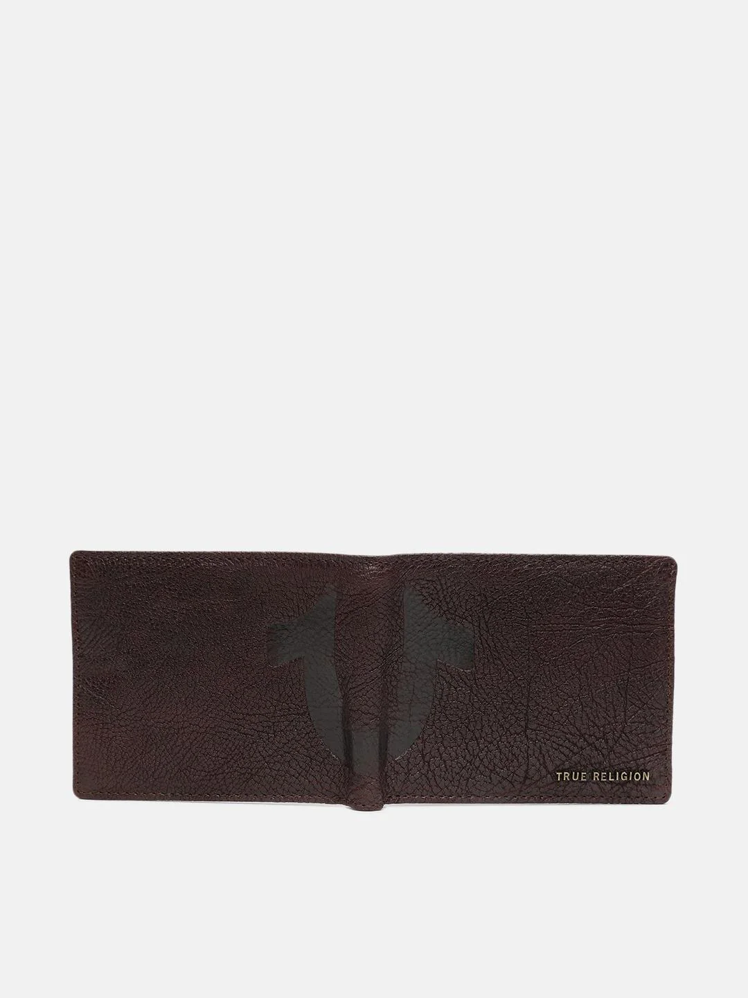 True Religion Men Brown Textured Bi-Fold Wallet - Image 5