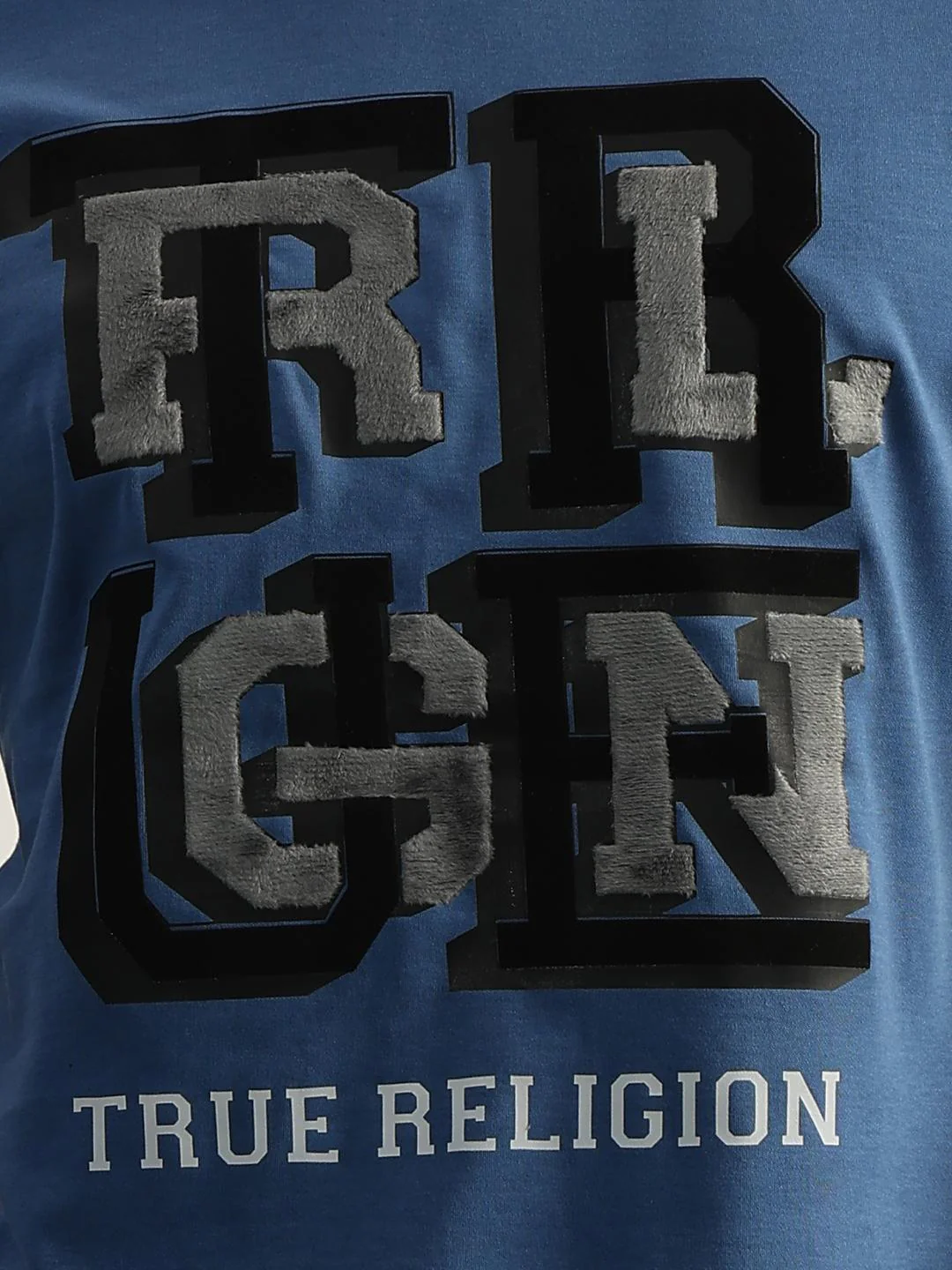True Religion Men Blue Printed Round Neck Short Sleeves T-Shirt - Image 5