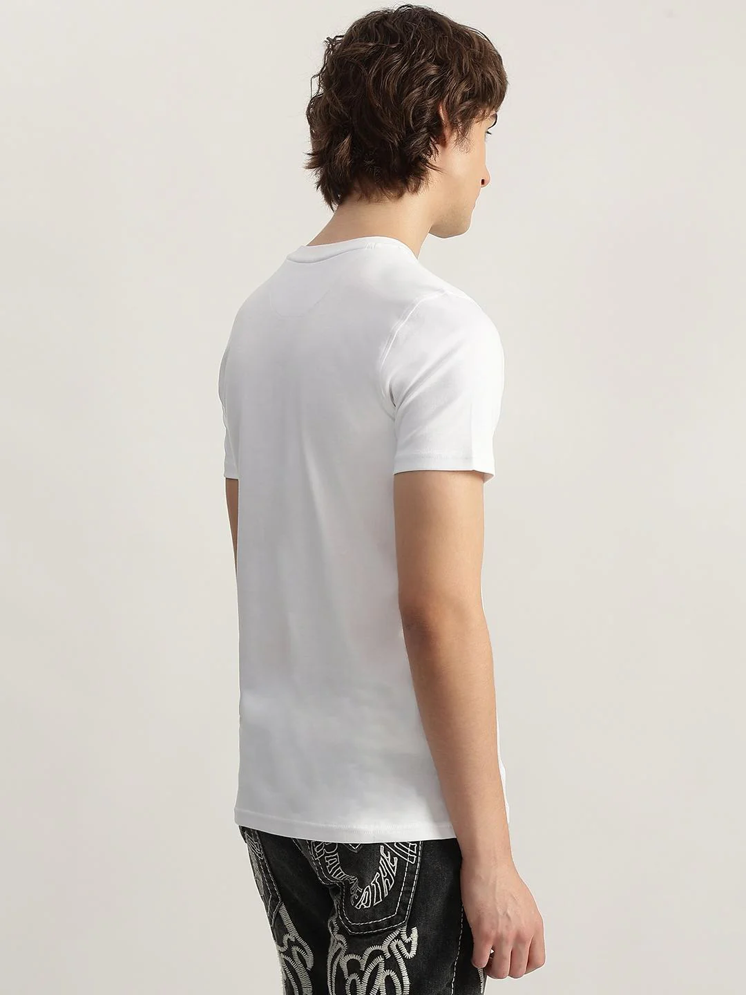 True Religion Men White Printed Round Neck Short Sleeves T-Shirt - Image 3