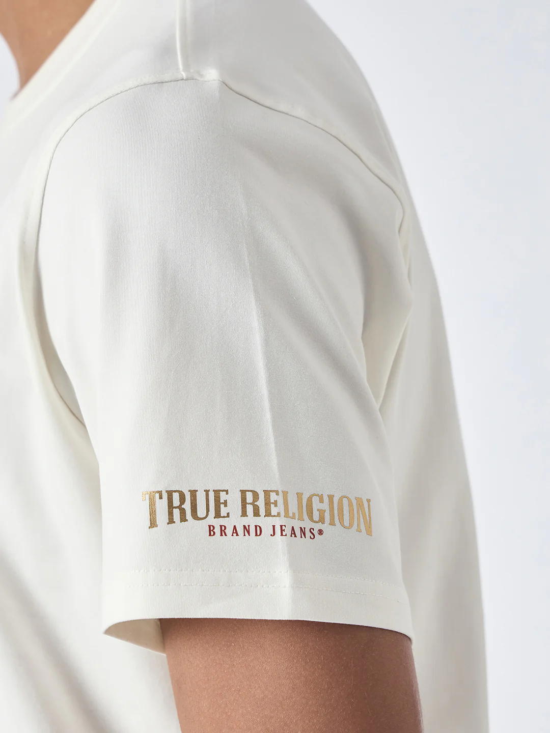 True Religion Men White Printed Round Neck Short Sleeves T-Shirt - Image 2