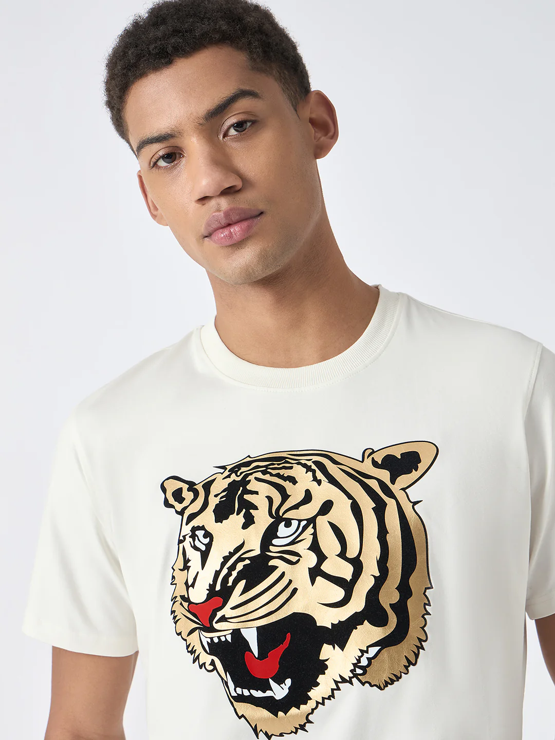 True Religion Men White Printed Round Neck Short Sleeves T-Shirt - Image 5