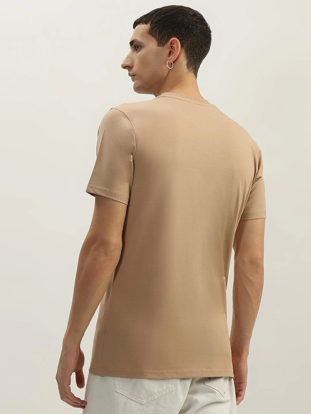 True Religion Men Beige Printed Round Neck Short Sleeves T-Shirt - Image 3