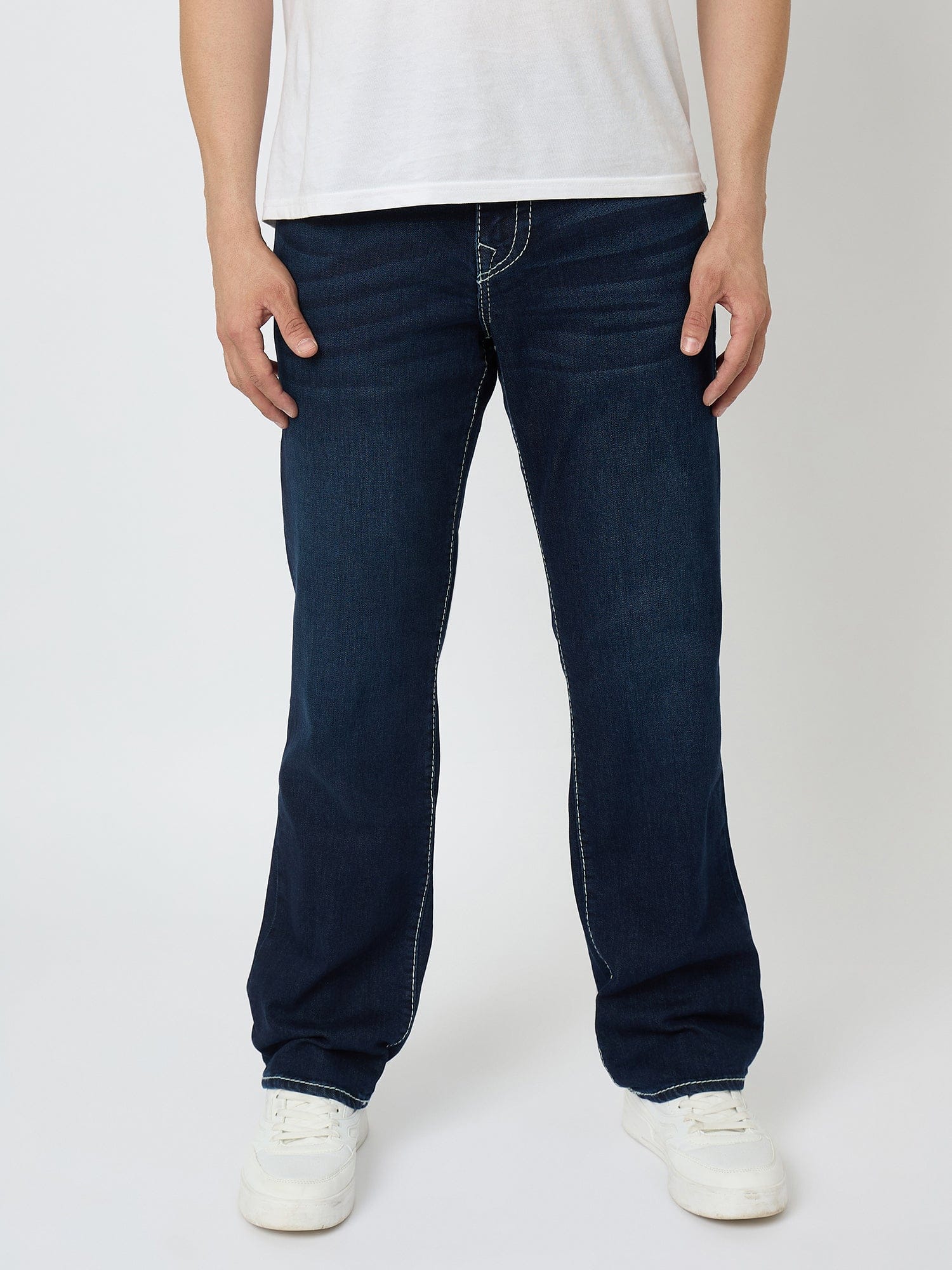 True Religion Men BIG T Ricky Straight Fit Dark Wash Jeans - Image 2