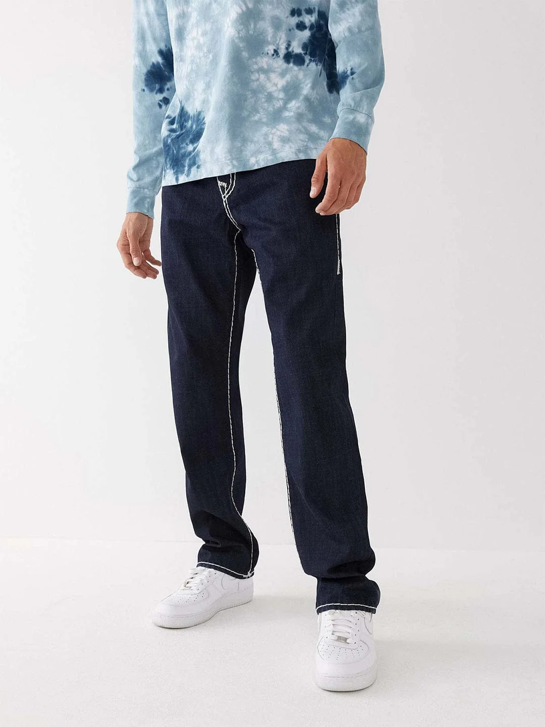 True Religion Men SUPER T Ricky Straight Fit Dark Wash Jeans - Image 3